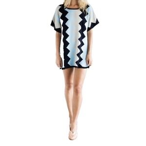 Vetiver Rockaway Zigzag Oversized Tunic Short Sleeve Women's‎ XS Retail $130